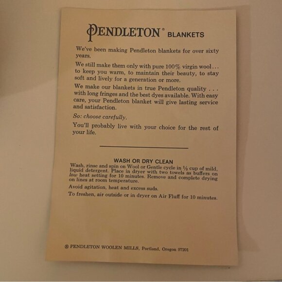 NEW Vintage Pendleton Wool Blanket Milwaukie Oregon HS Robe-in-bag NOS Throw - Picture 7 of 7